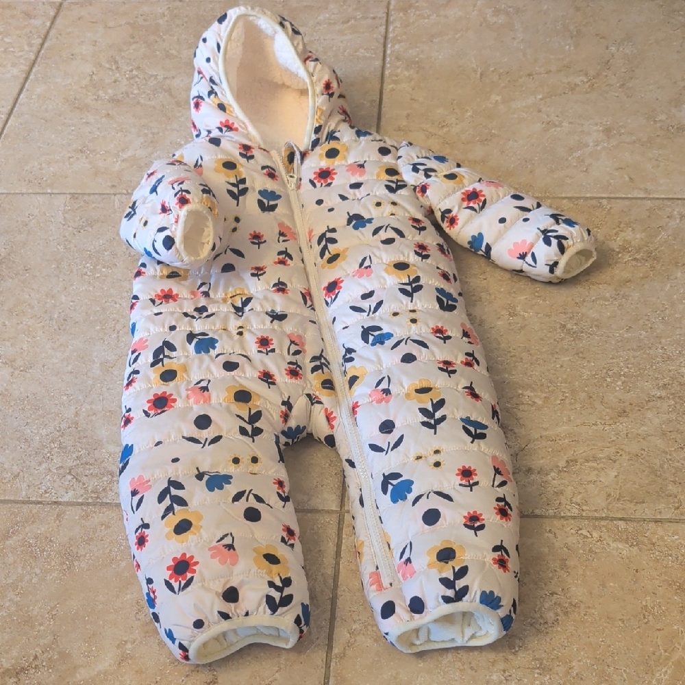 Floral Kids Puffer Snowsuit
